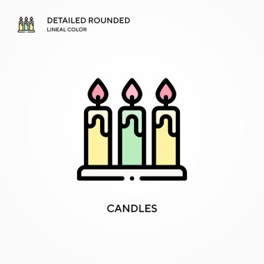 Mum vektör simgesi. Modern vektör illüstrasyon kavramları. Düzenlemesi ve kişiselleştirmesi kolay.