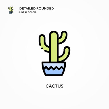 Kaktüs vektör simgesi. Modern vektör illüstrasyon kavramları. Düzenlemesi ve kişiselleştirmesi kolay.