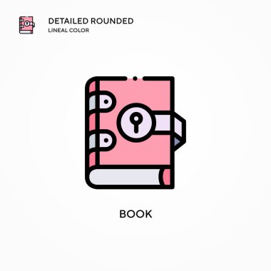 Kitap vektör simgesi. Modern vektör illüstrasyon kavramları. Düzenlemesi ve kişiselleştirmesi kolay.