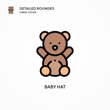 Bebek şapkası vektör simgesi. Modern vektör illüstrasyon kavramları. Düzenlemesi ve kişiselleştirmesi kolay.