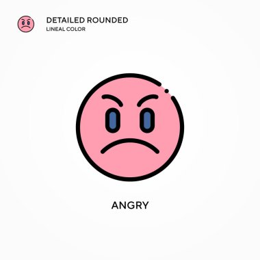 Kızgın vektör ikonu. Modern vektör illüstrasyon kavramları. Düzenlemesi ve kişiselleştirmesi kolay.