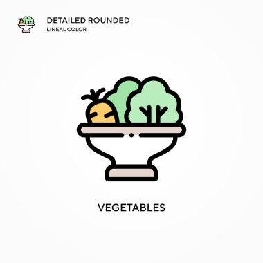 Sebze vektör simgesi. Modern vektör illüstrasyon kavramları. Düzenlemesi ve kişiselleştirmesi kolay.
