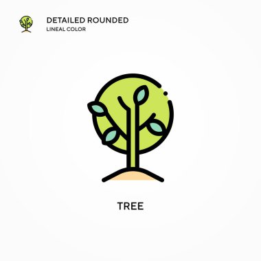 Ağaç vektör simgesi. Modern vektör illüstrasyon kavramları. Düzenlemesi ve kişiselleştirmesi kolay.