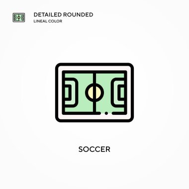 Futbol vektör simgesi. Modern vektör illüstrasyon kavramları. Düzenlemesi ve kişiselleştirmesi kolay.