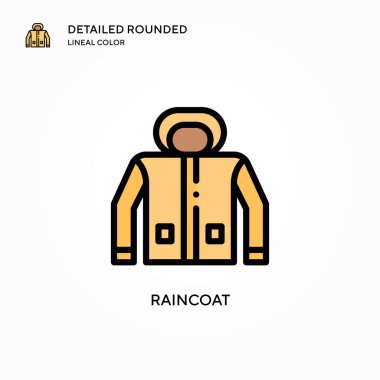 Yağmurluk vektör simgesi. Modern vektör illüstrasyon kavramları. Düzenlemesi ve kişiselleştirmesi kolay.
