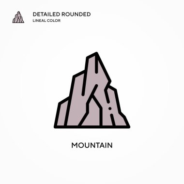 Dağ vektör simgesi. Modern vektör illüstrasyon kavramları. Düzenlemesi ve kişiselleştirmesi kolay.