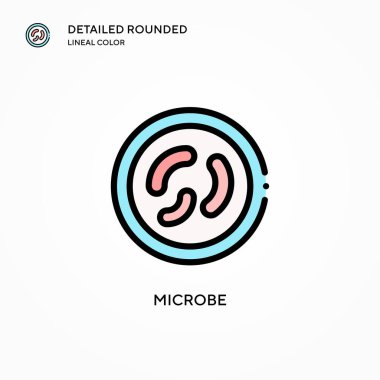 Mikrop vektör simgesi. Modern vektör illüstrasyon kavramları. Düzenlemesi ve kişiselleştirmesi kolay.