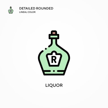 Likör vektör simgesi. Modern vektör illüstrasyon kavramları. Düzenlemesi ve kişiselleştirmesi kolay.