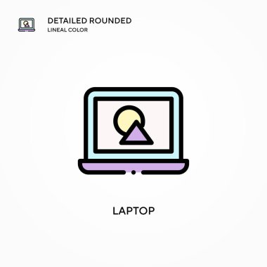 Laptop vektör simgesi. Modern vektör illüstrasyon kavramları. Düzenlemesi ve kişiselleştirmesi kolay.