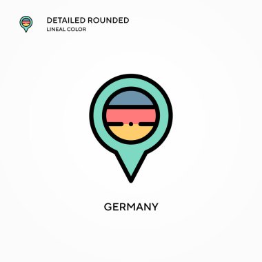 Almanya vektör ikonu. Modern vektör illüstrasyon kavramları. Düzenlemesi ve kişiselleştirmesi kolay.