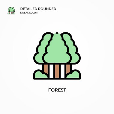 Orman vektör simgesi. Modern vektör illüstrasyon kavramları. Düzenlemesi ve kişiselleştirmesi kolay.