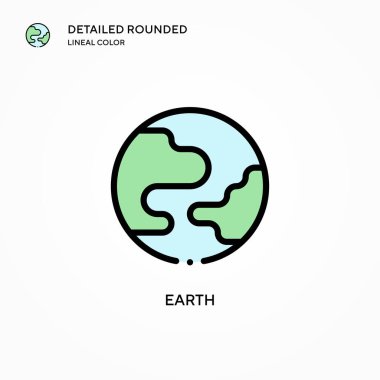 Dünya vektör simgesi. Modern vektör illüstrasyon kavramları. Düzenlemesi ve kişiselleştirmesi kolay.