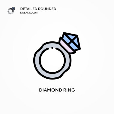 Elmas halka vektör simgesi. Modern vektör illüstrasyon kavramları. Düzenlemesi ve kişiselleştirmesi kolay.