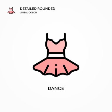 Dans vektör simgesi. Modern vektör illüstrasyon kavramları. Düzenlemesi ve kişiselleştirmesi kolay.