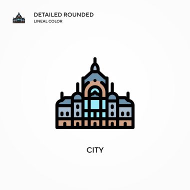 Şehir vektör simgesi. Modern vektör illüstrasyon kavramları. Düzenlemesi ve kişiselleştirmesi kolay.
