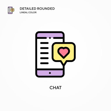 Sohbet vektörü simgesi. Modern vektör illüstrasyon kavramları. Düzenlemesi ve kişiselleştirmesi kolay.