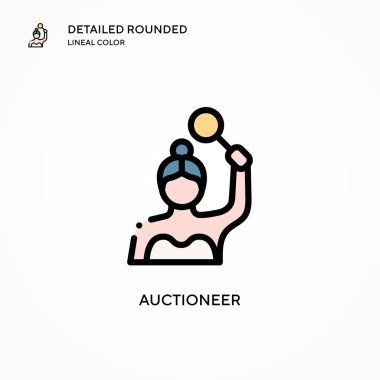 Açık arttırma vektör simgesi. Modern vektör illüstrasyon kavramları. Düzenlemesi ve kişiselleştirmesi kolay.
