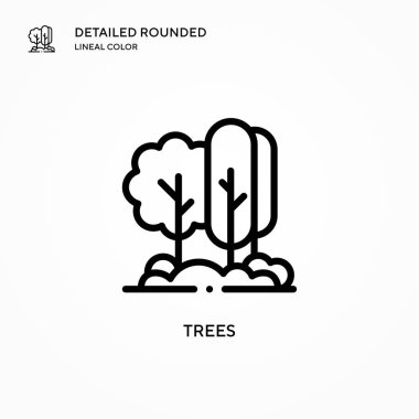 Ağaçların vektör simgesi. Modern vektör illüstrasyon kavramları. Düzenlemesi ve kişiselleştirmesi kolay.