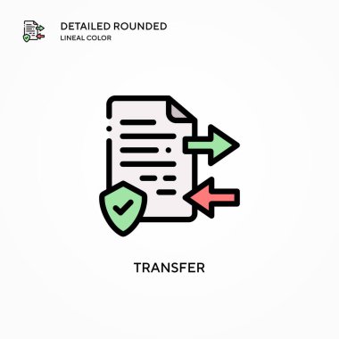 Vektör simgesini transfer et. Modern vektör illüstrasyon kavramları. Düzenlemesi ve kişiselleştirmesi kolay.