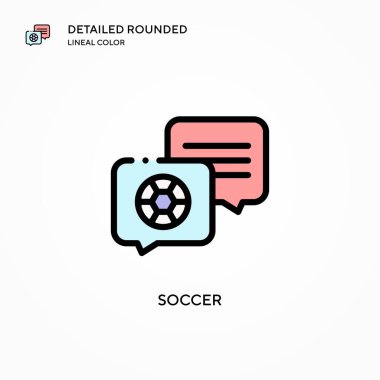 Futbol vektör simgesi. Modern vektör illüstrasyon kavramları. Düzenlemesi ve kişiselleştirmesi kolay.