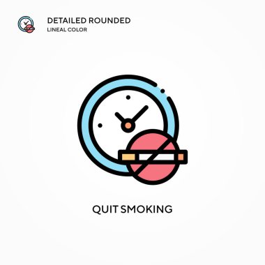 Sigara içmeyi bırak vektör simgesi. Modern vektör illüstrasyon kavramları. Düzenlemesi ve kişiselleştirmesi kolay.