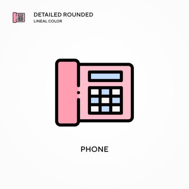 Telefon vektör simgesi. Modern vektör illüstrasyon kavramları. Düzenlemesi ve kişiselleştirmesi kolay.