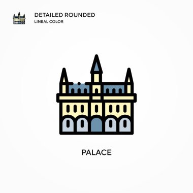 Saray vektör simgesi. Modern vektör illüstrasyon kavramları. Düzenlemesi ve kişiselleştirmesi kolay.