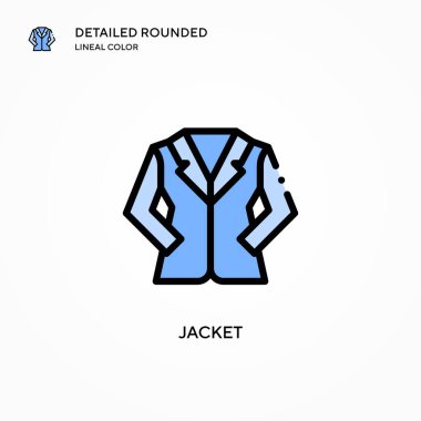 Ceket vektör simgesi. Modern vektör illüstrasyon kavramları. Düzenlemesi ve kişiselleştirmesi kolay.