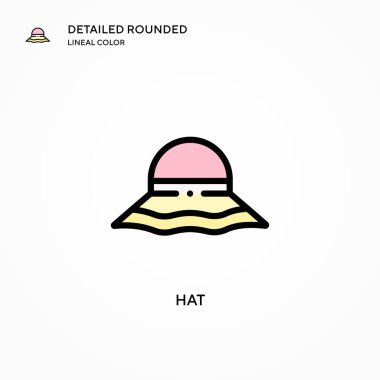 Şapka vektör simgesi. Modern vektör illüstrasyon kavramları. Düzenlemesi ve kişiselleştirmesi kolay.