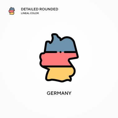 Almanya vektör ikonu. Modern vektör illüstrasyon kavramları. Düzenlemesi ve kişiselleştirmesi kolay.