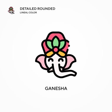 Ganesha vektör simgesi. Modern vektör illüstrasyon kavramları. Düzenlemesi ve kişiselleştirmesi kolay.