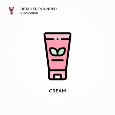 Krem vektör simgesi. Modern vektör illüstrasyon kavramları. Düzenlemesi ve kişiselleştirmesi kolay.