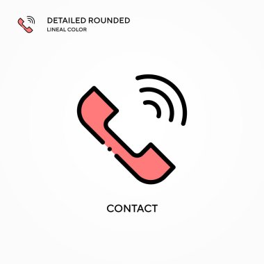 Kontak vektör simgesi. Modern vektör illüstrasyon kavramları. Düzenlemesi ve kişiselleştirmesi kolay.