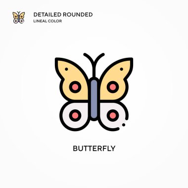 Kelebek vektör simgesi. Modern vektör illüstrasyon kavramları. Düzenlemesi ve kişiselleştirmesi kolay.
