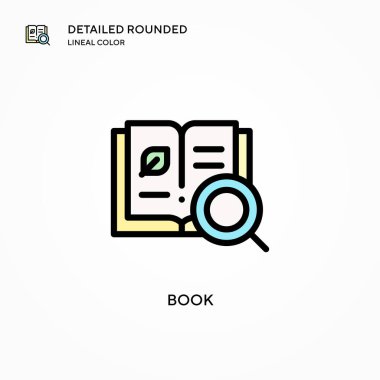 Kitap vektör simgesi. Modern vektör illüstrasyon kavramları. Düzenlemesi ve kişiselleştirmesi kolay.