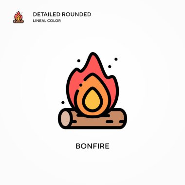 Şenlik ateşi vektör simgesi. Modern vektör illüstrasyon kavramları. Düzenlemesi ve kişiselleştirmesi kolay.