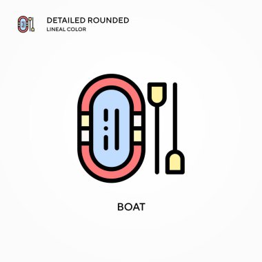 Tekne vektör simgesi. Modern vektör illüstrasyon kavramları. Düzenlemesi ve kişiselleştirmesi kolay.