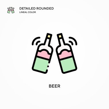 Bira vektör simgesi. Modern vektör illüstrasyon kavramları. Düzenlemesi ve kişiselleştirmesi kolay.