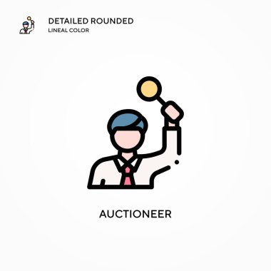 Açık arttırma vektör simgesi. Modern vektör illüstrasyon kavramları. Düzenlemesi ve kişiselleştirmesi kolay.