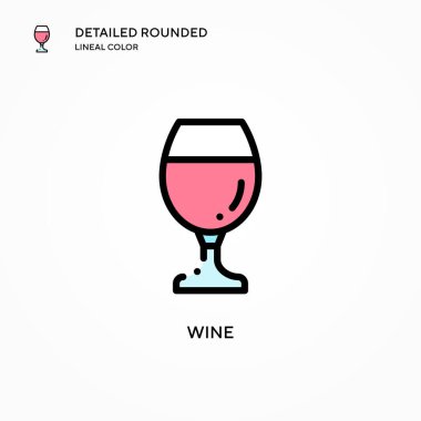 Şarap vektör simgesi. Modern vektör illüstrasyon kavramları. Düzenlemesi ve kişiselleştirmesi kolay.