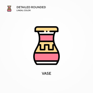 Vazo vektör simgesi. Modern vektör illüstrasyon kavramları. Düzenlemesi ve kişiselleştirmesi kolay.