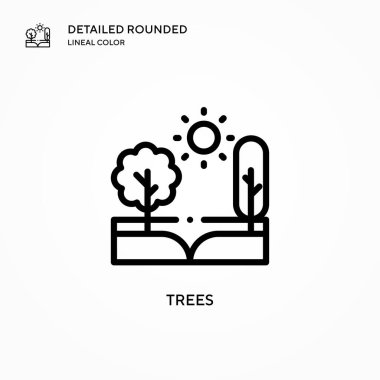 Ağaçların vektör simgesi. Modern vektör illüstrasyon kavramları. Düzenlemesi ve kişiselleştirmesi kolay.