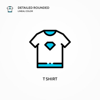 Tişört vektör simgesi. Modern vektör illüstrasyon kavramları. Düzenlemesi ve kişiselleştirmesi kolay.