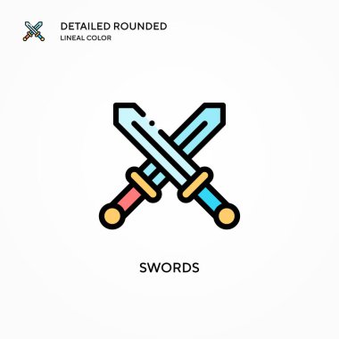 Kılıç vektör simgesi. Modern vektör illüstrasyon kavramları. Düzenlemesi ve kişiselleştirmesi kolay.