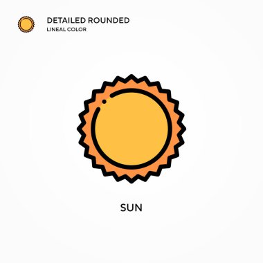 Güneş vektör simgesi. Modern vektör illüstrasyon kavramları. Düzenlemesi ve kişiselleştirmesi kolay.