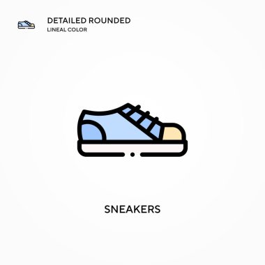 Spor ayakkabısı vektör simgesi. Modern vektör illüstrasyon kavramları. Düzenlemesi ve kişiselleştirmesi kolay.
