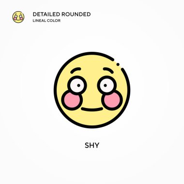 Utangaç vektör simgesi. Modern vektör illüstrasyon kavramları. Düzenlemesi ve kişiselleştirmesi kolay.