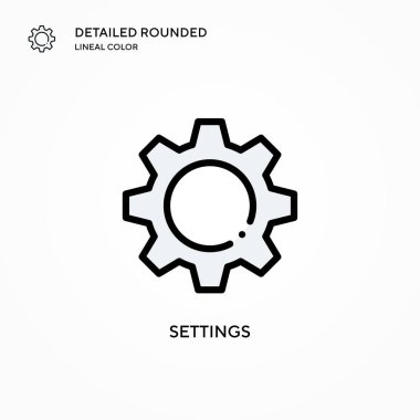 Ayarlar vektör simgesi. Modern vektör illüstrasyon kavramları. Düzenlemesi ve kişiselleştirmesi kolay.