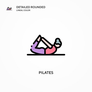Pilates vektör simgesi. Modern vektör illüstrasyon kavramları. Düzenlemesi ve kişiselleştirmesi kolay.