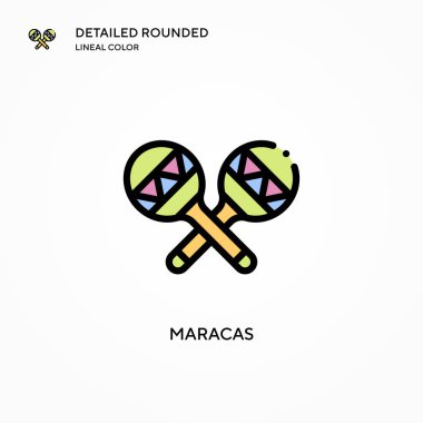 Maracas vektör simgesi. Modern vektör illüstrasyon kavramları. Düzenlemesi ve kişiselleştirmesi kolay.